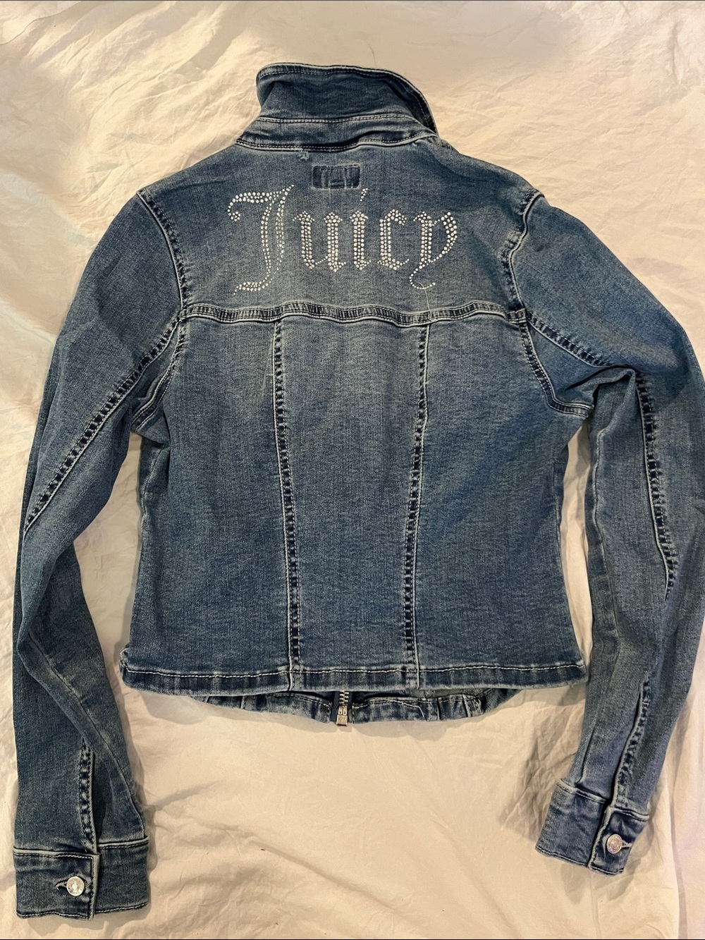 Juicy Couture Fitted Blue Denim Zip Jacket - Picture 4 of 4